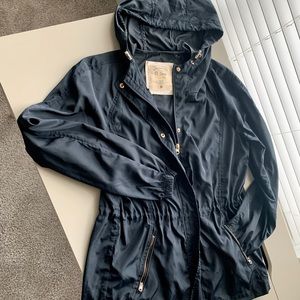 Ci Sono Navy Blue Hooded Anorak Rain Jacket